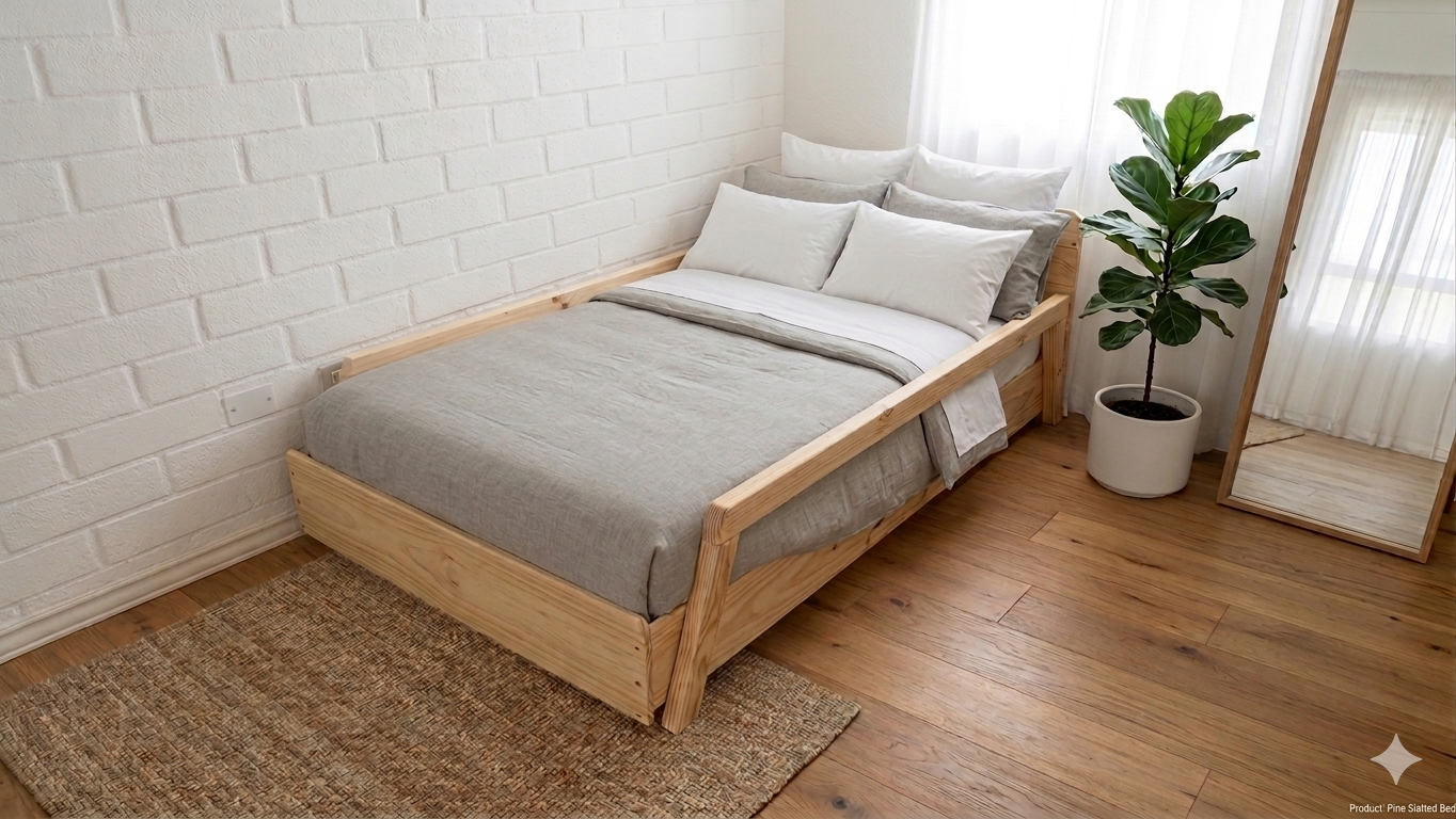 Cama Montessori 1.5 Plazas 200 Cms Madera Natural - Plaza Y Media
