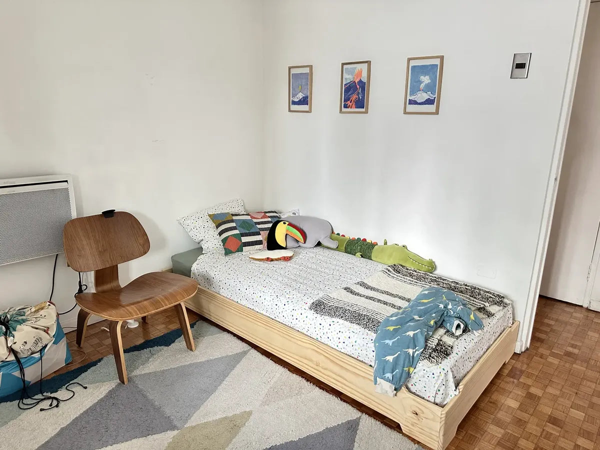 Cama Montessori 1.5 Plazas 200 Cms SOLO BASE - Madera Natural